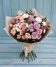 Букет цветов из:  Хризантемы, Розы и Альстромерии #REPLACE_PRED# Луговом