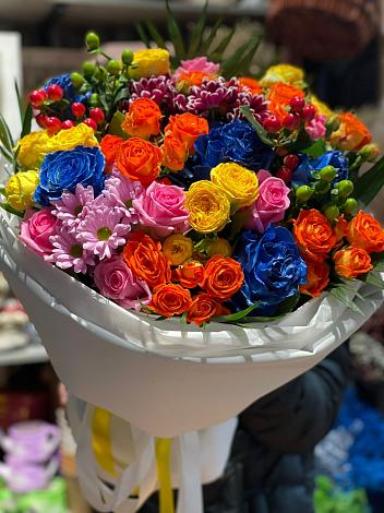 Букет цветов из: Розы и Хризантемы в Луговом